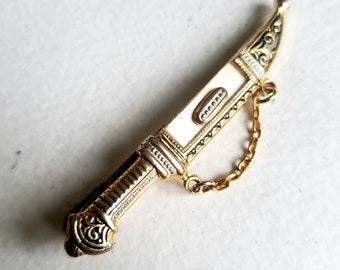 Vintage Damascene Dagger Tie Slide - Vintage sieraden 229