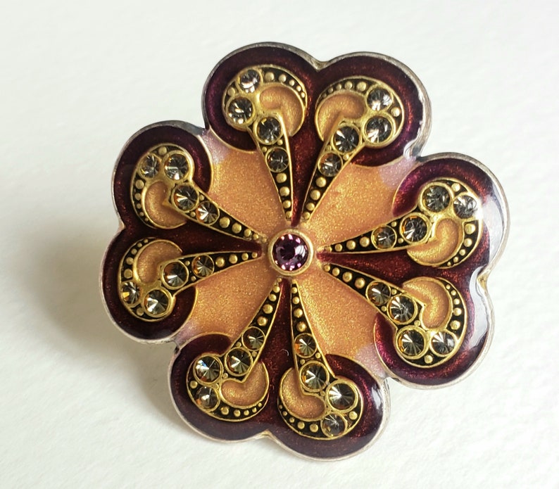 Vintage Catherine Popesco France Brooch Purple Enamel Vintage French Jewellery 18 image 3