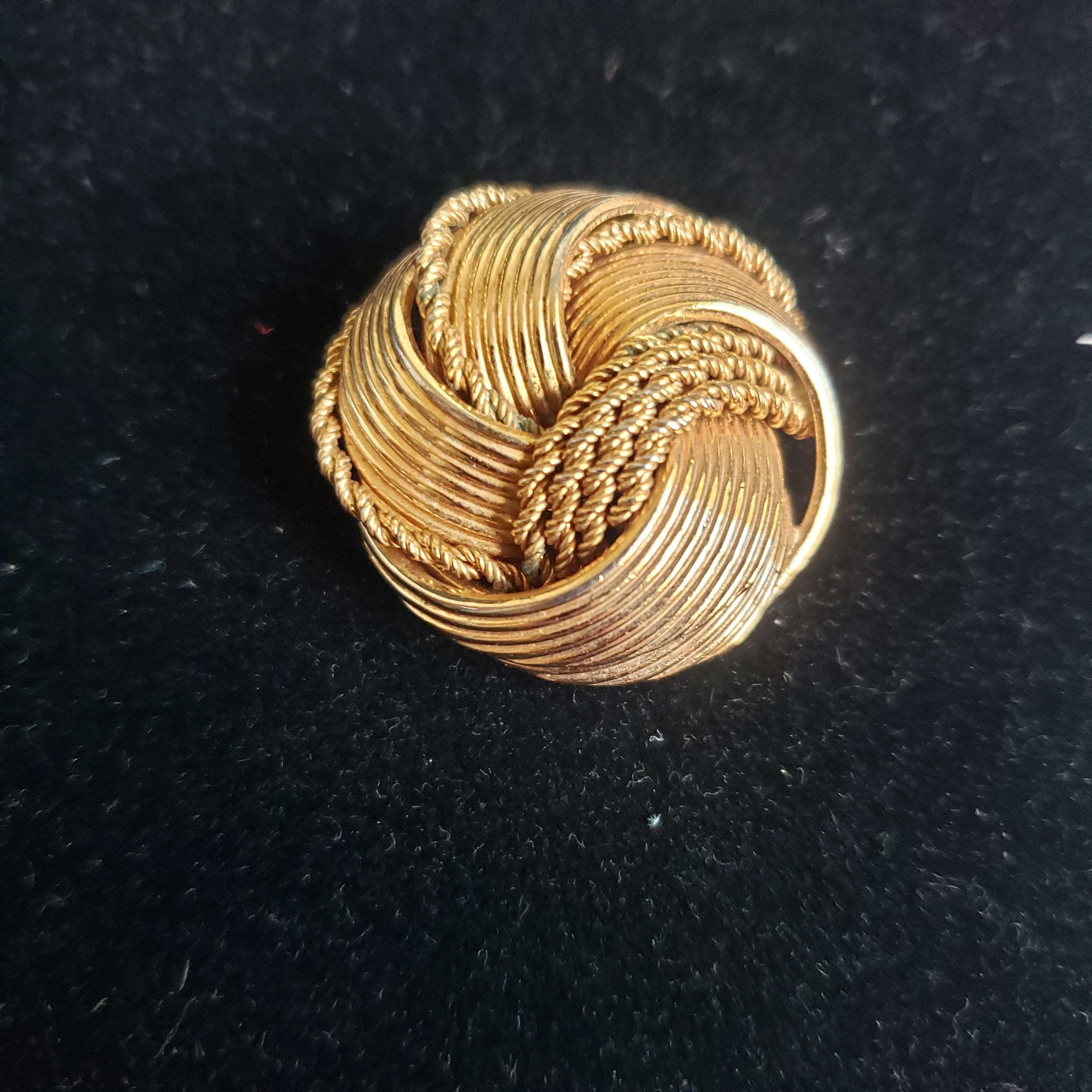 Broche Vintage Grosse Germany - Modèle Années 1970, Métal Doré, Occasion Bon état