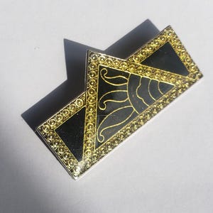 Vintage Pierre Bex Style Brooch - Black Enamel - Vintage Jewellery - Art Deco Style -50