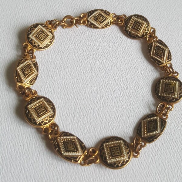 vintage Damascene Style Bracelet - Cadeaux pour elle - Bijoux pour femmes - Bijoux vintage