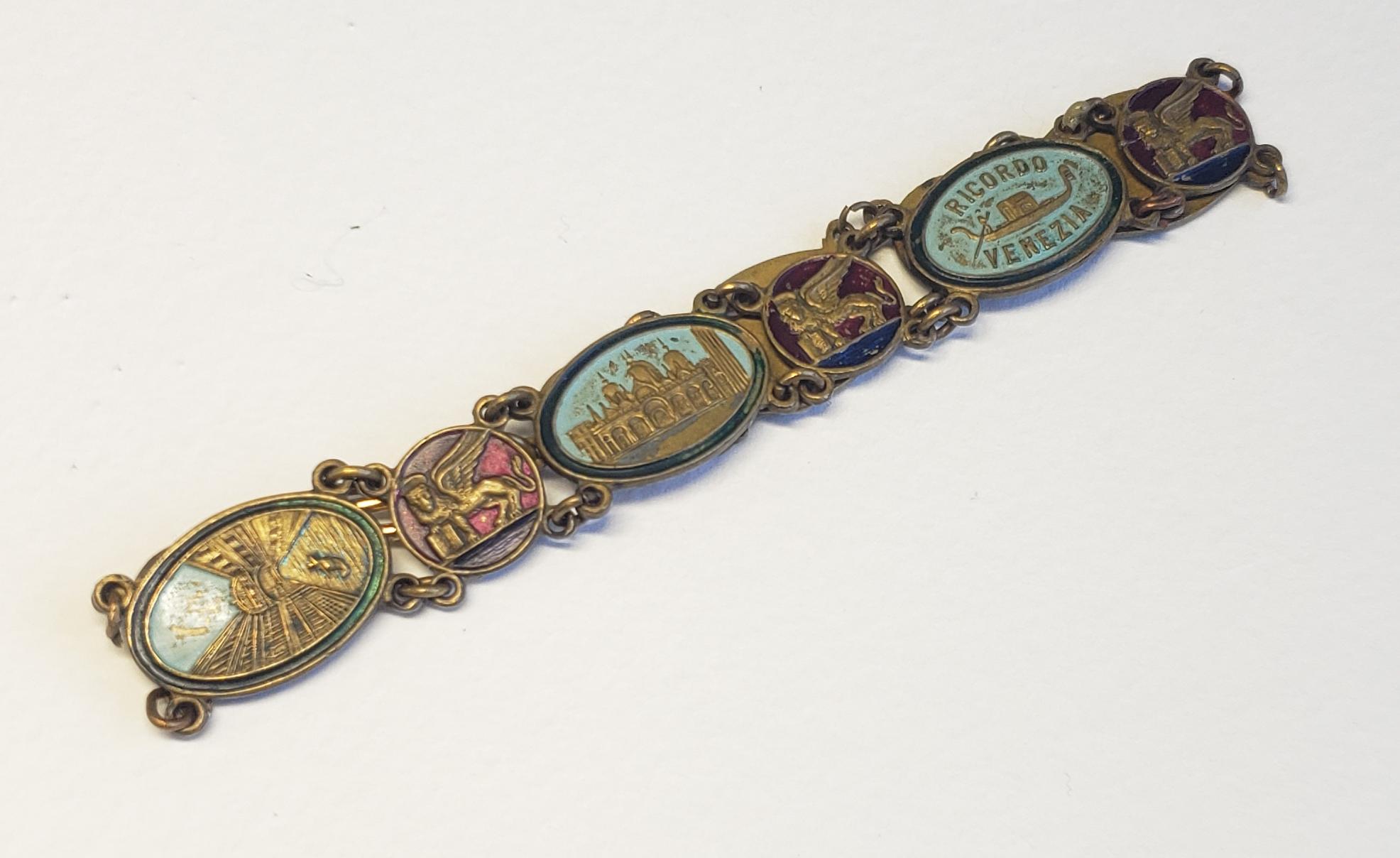 Bracelet Ancien En Métal Nickelé - Souvenir De Venise - Occasion Vintage