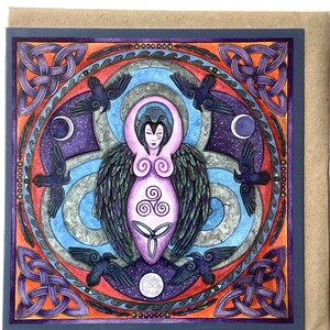 Pagan greetings Card, Esther Remmington, Morrighan Mandala, artist card, alternative card, image 4