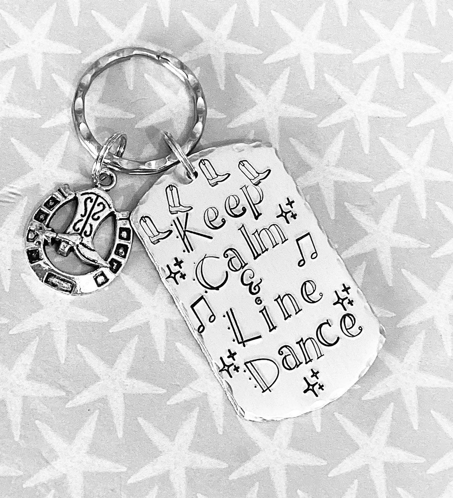Line Dancing Gift Keep Calm and Line Dance Keyring Country Etsy UK