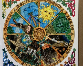 Animal/Pagan Wheel of The Year Art Card,