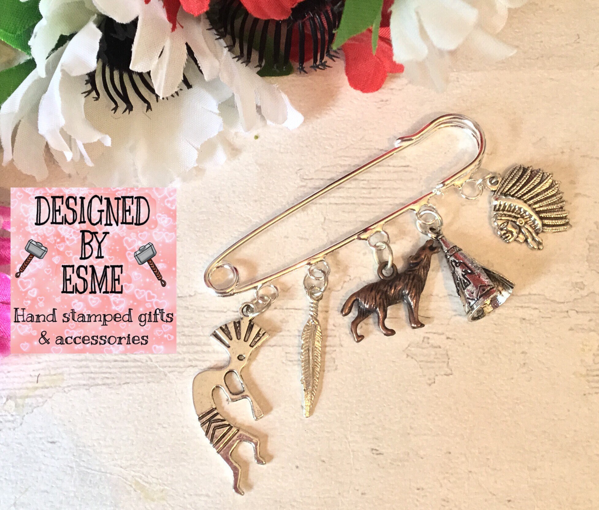 wolf kilt pin