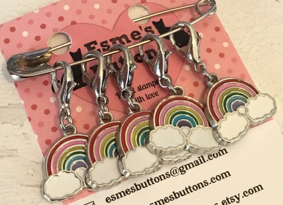 Crochet Gifts Stitch Marker Set Gifts for Knitters Rainbow Teacup Knitting Accessories