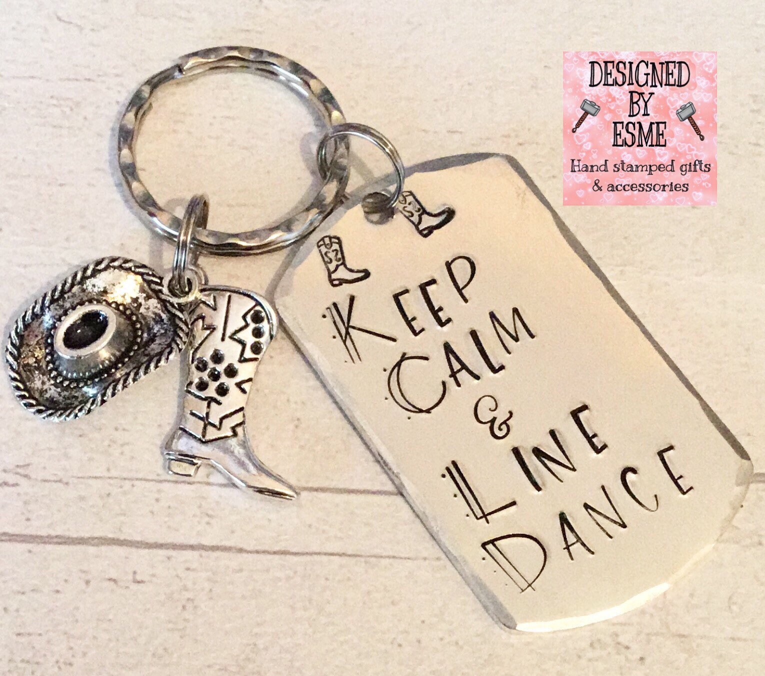 Line Dancing gift keep calm and line dance Keyring country Etsy