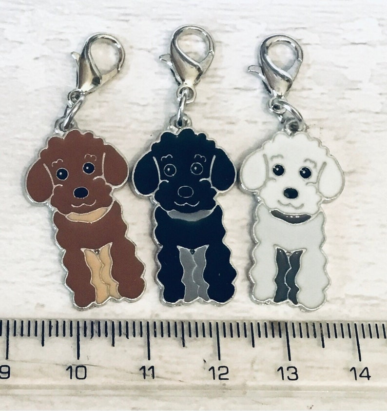 5 Poodle stitch markers for knitters and crocheters,knitting gift, crochet gift, NO BLACK image 3