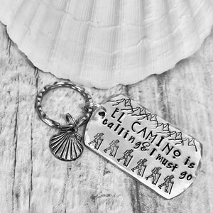 El Camino trail keyring, Santiago de compostela, way of St. James, long distance, pilgrimage routes, hand stamped, custom design image 8