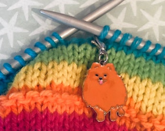 5 Pomeranian stitch markers for knitters and crocheters, progress keepers, knitting gift, crochet gift,