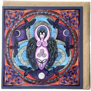 Pagan greetings Card, Esther Remmington, Morrighan Mandala, artist card, alternative card, image 5