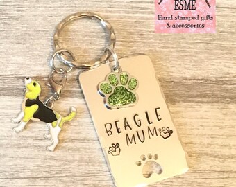 Cute Beagles Guitar Pick Necklace Unique Custom Fashion Pet Card Keychain 