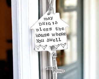 Brigid of Kildare, Hand stamped, blessing on your house, Irish saint, Brigid cross, symbol of Ireland,