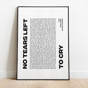 Lyric Poster - No Tears Left to Cry