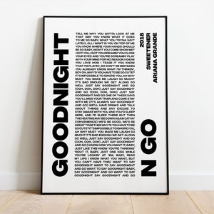 Lyric Poster - Goodnight n Go