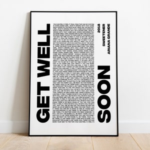 Lyric Poster - Get Well Soon