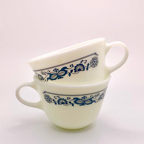 Vintage Pyrex Coffee Mugs | Corningware Butterfly Gold | Corelle Old Town Blue Onion | Corelle Spring Blossom