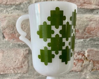 Vintage Irish Coffee Mugs- Milk Glass , priced as pairs set of 2