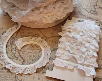 Sale New Item Semi Vintage Style Eyelet Lace, White Eyelet Lace by The Yard