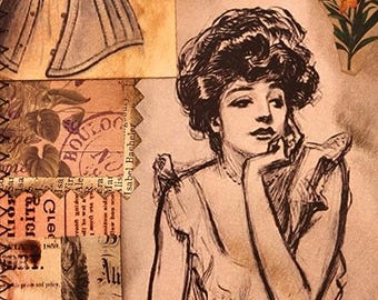 Vintage Masterboard, Junk Journal Masterboards, Travelers Notebook Ephemera, Tag Ephemera, Pocket Ephemera, Junk Journal Accents, Digital