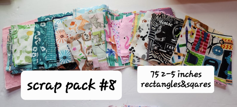 New Sale Multi Fabric Scrap Packs, Fabric Remnant Lot, Asstd Size ...