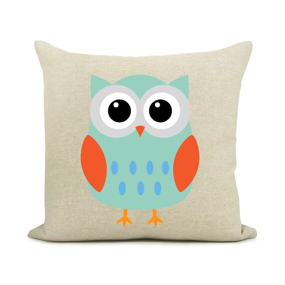Items similar to Owl pillow cover / decorative pillowcase / cushion