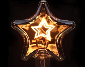 Huge Star Art Design Edison LED Light Bulb – 4W Industrial Style Decorative Neon Globe, Perfect for Christmas Decor & Love Gift