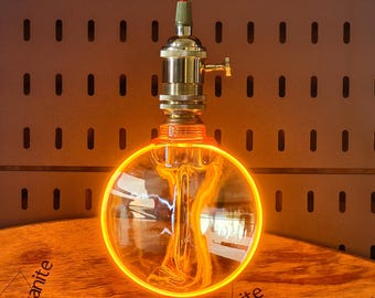 Sculptural Vintage Amber LED O Globe Bulb 1800K Warm Glow | E27 Decorative Filament Lamp | 4W Soft Mood Light | 220V (Bulb Only) Café