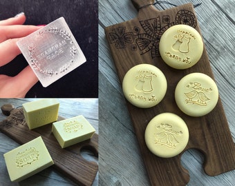 Custom Soap Stamp / Custom Acrylic Soap Stamp / Soap Mold / Natural Soap  Making / Handmade Acrylic Soap Stamp / Wedding Cookie Stamp 