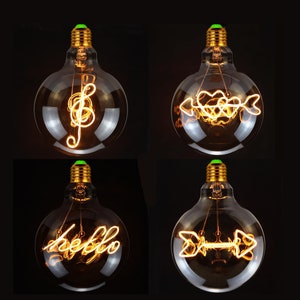 High Quality  Large edison Decorative LED G125 light bulb Industrial 4w light bulb christmas decor love gift music Radio led  Neon Light