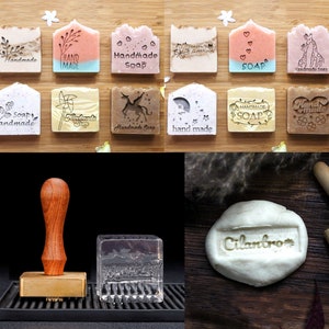 Timbro personalizzato con logo del sapone in ottone, logo goffratore del sigillo del sapone in metallo fatto a mano Stampo del sapone Della candela nuziale personalizzato Timbro del biscotto
