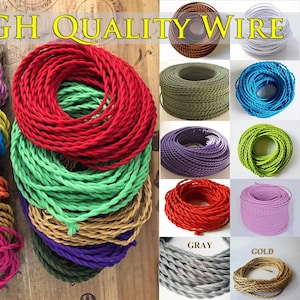 Retro Elegance Twisted Cloth Wire – Cavo tessile nero in stile vintage per lampade a sospensione Edison e riparazioni di lampade rustiche