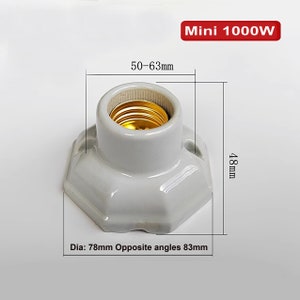 E26 E27 Mini Octagonal Porcelain Lamp Holder Vintage ceramic Glazed Edison Bulb Socket High-Temperature Classic Design for Wall - Table Lamp