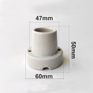 Mini Art Deco E27 Porcelain Lamp Holder – Single Vintage Style Edison Socket, High-Temperature Wall & Ceiling Mount for DIY Restoration