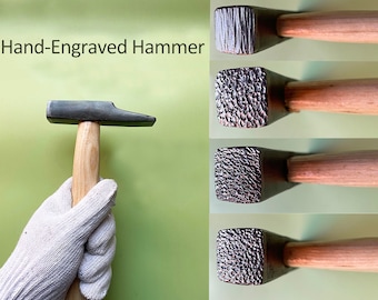 Artisan Texture Hammer für die Metallbearbeitung - Handgefertigtes Metallprägewerkzeug mit einzigartigen Mustern - Schmuckherstellung und Bastelbedarf DIY