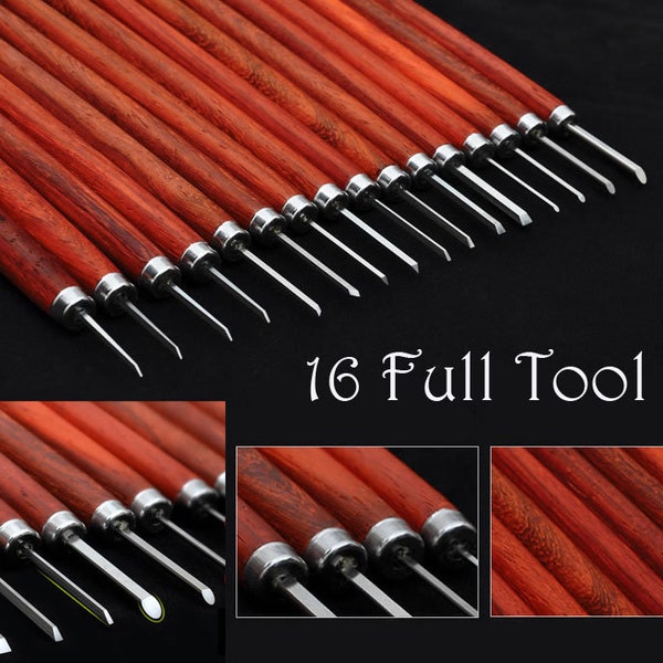 16 tool full Professional olive carving knife carving tools, carving tools woodcarving tools especially small micro carving knife set