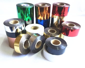 FREE SHIPPING Rolls Hot Foil paper roll for leather stamp foil stamping paper heat pvc card  Gold Silver Pink Red black green white