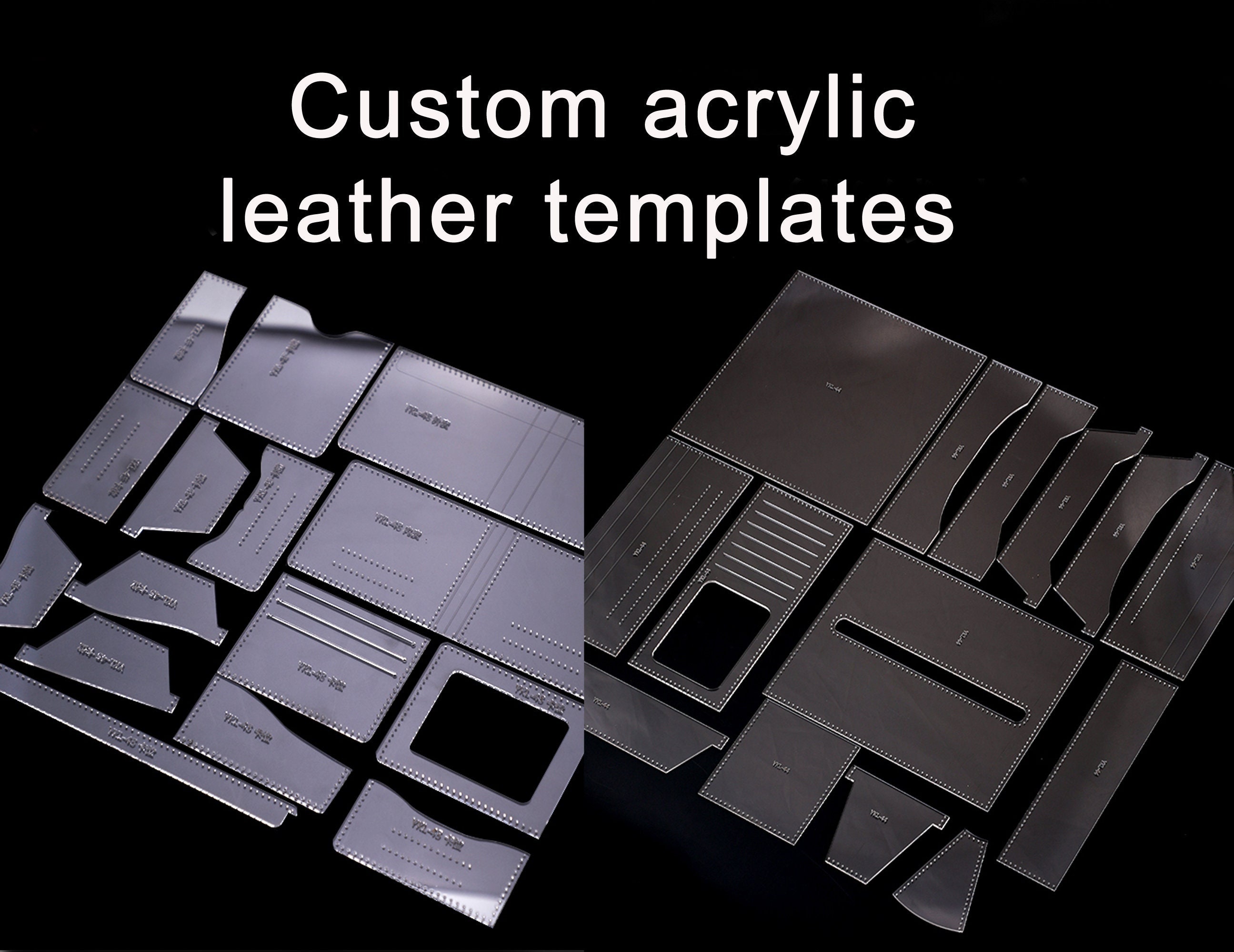 Personalised Custom Made Acrylic Leather Templates Pattern Your Own Design  Clear Acrylic DIY 