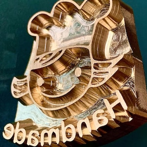 Custom Logo Stamp w/ Handle – 10mm Thick Heavy Duty Wooden Embosser - Cake seal, Bread Baking, Leather Branding, Personalized Deep Engraved