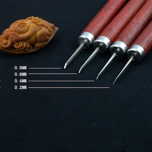 Professional 4-Piece Micro Carving Knife Set – Ideal for Olive & Fine Woodcarving