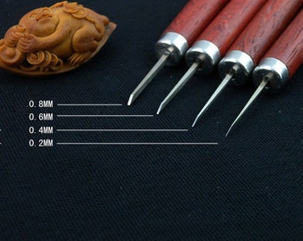 Professional olive carving knife carving tools, carving tools woodcarving tools especially small micro carving 4 knife set