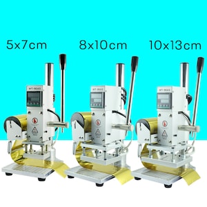 GRATIS expresverzending: complete folieleer stempelen bronzing machine voor leer hout plastic embossing logo tool - persmachine