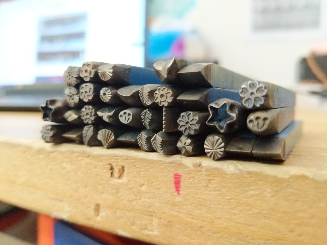 Full Set Jewelry Hammer Stamp Tools 20 Piece Iron Steel Metal Vintage