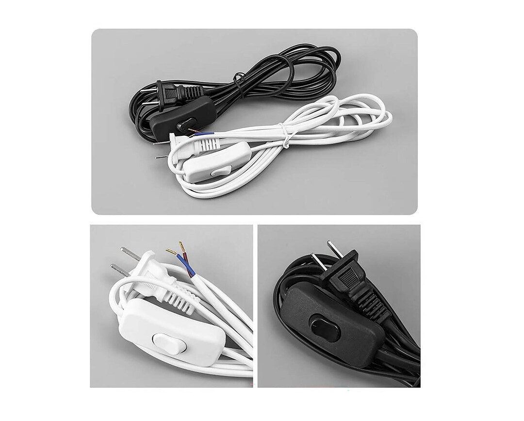 DIY Lamp Switch Cable With On/off Toggle – 2-pin US Plug Power Cord for ...