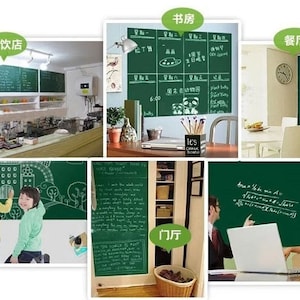 Large Chalkboard Adhesive Paper Roll, Chalkboard Wallpaper Peel and Stick  for Wall, Table, School, Classroom, Black Board Paint GREEN 45X100CM 