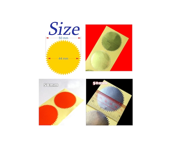 50 self-adhesive seals stamp labels Red \u00d8 56 mm-for embossing pliers