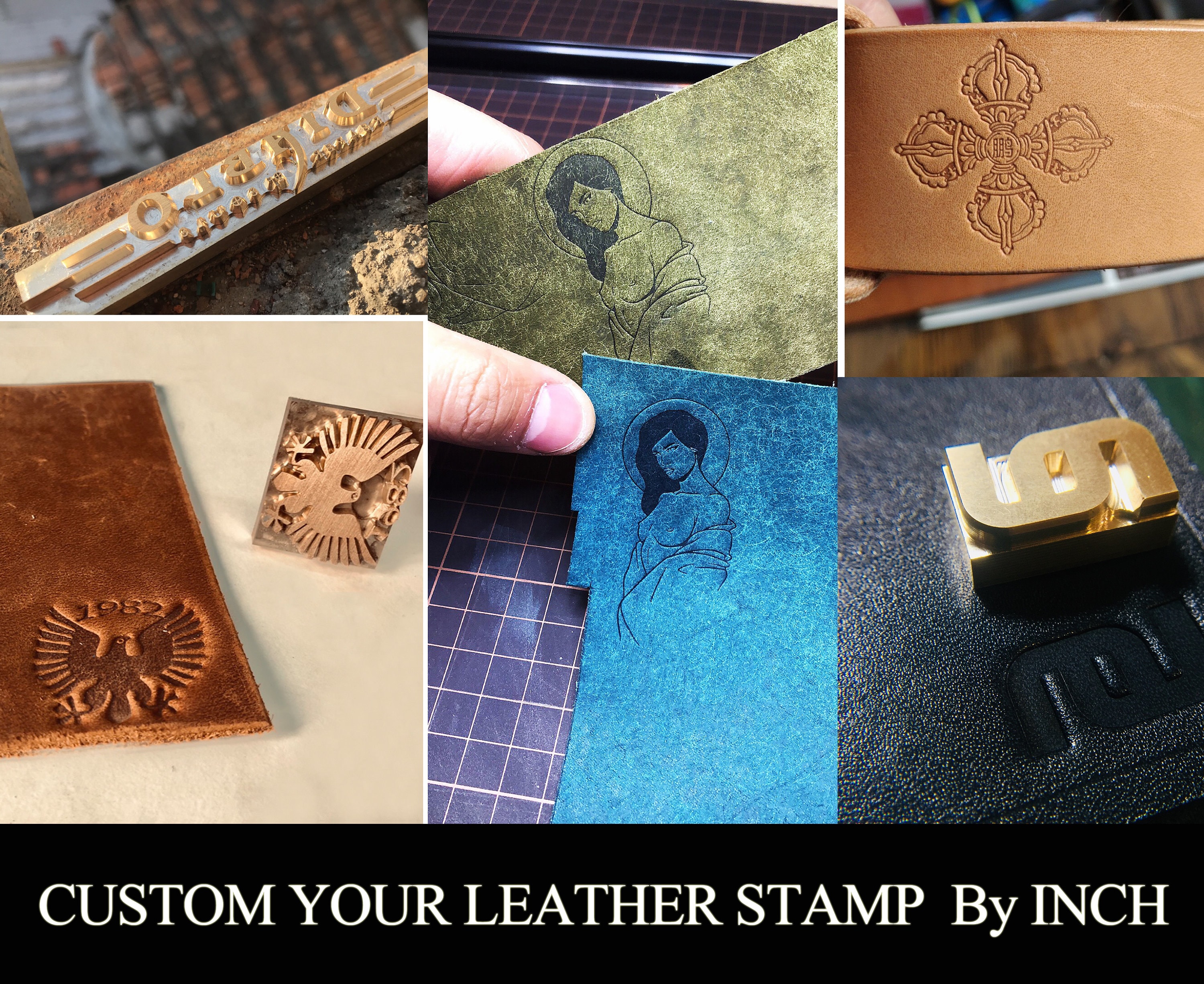 Custom Embosser Leather Stamp by INCH Personalized Your Logo Etsy