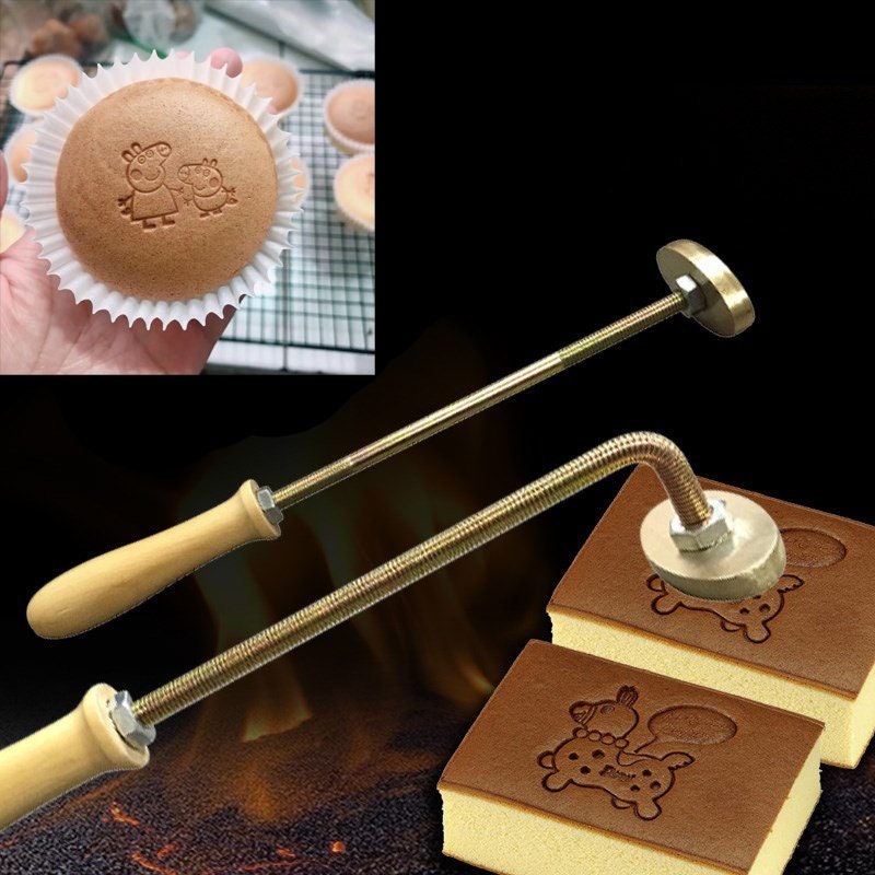 3cm Stamp with handle Fired Baked Food Cakes and Bread Stamps Soldering  Iron Bread Dorayaki Cartoon Copper Mold Home-made Logo