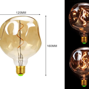 huge Rock Art design large edison Decorative LED G125 light bulb Industrial 4w light bulb christmas decor love gift  led  Neon Light Globe